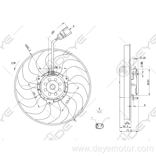 1K0959455AP Electric engine cooling radiator fans for VW